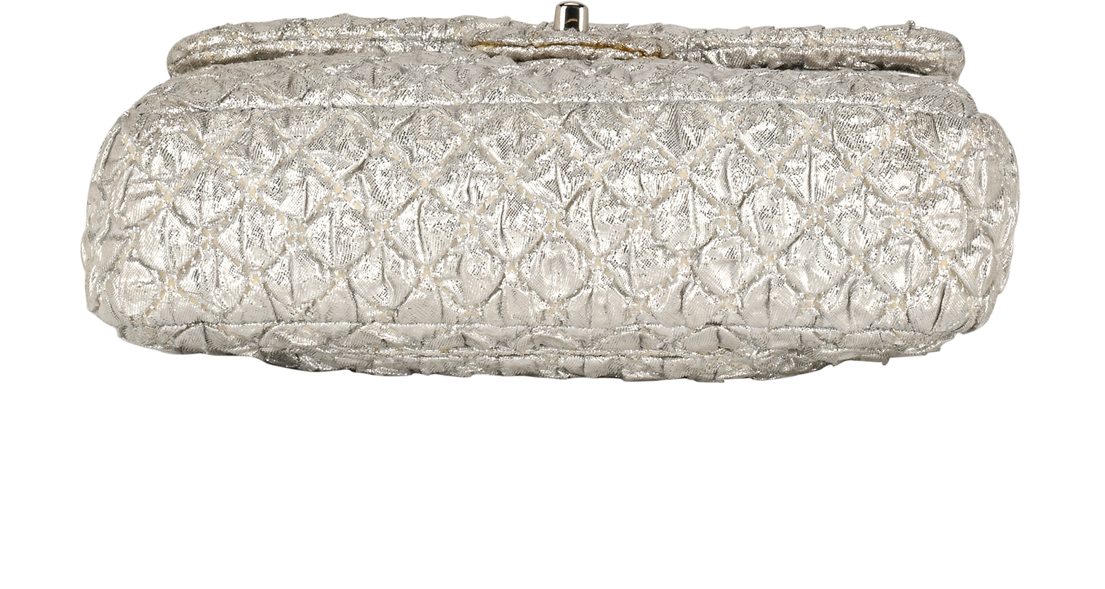 Metallic Small Double Flap, &pound;2,200, Handbags, Silver, Fabric/Leather, Top view